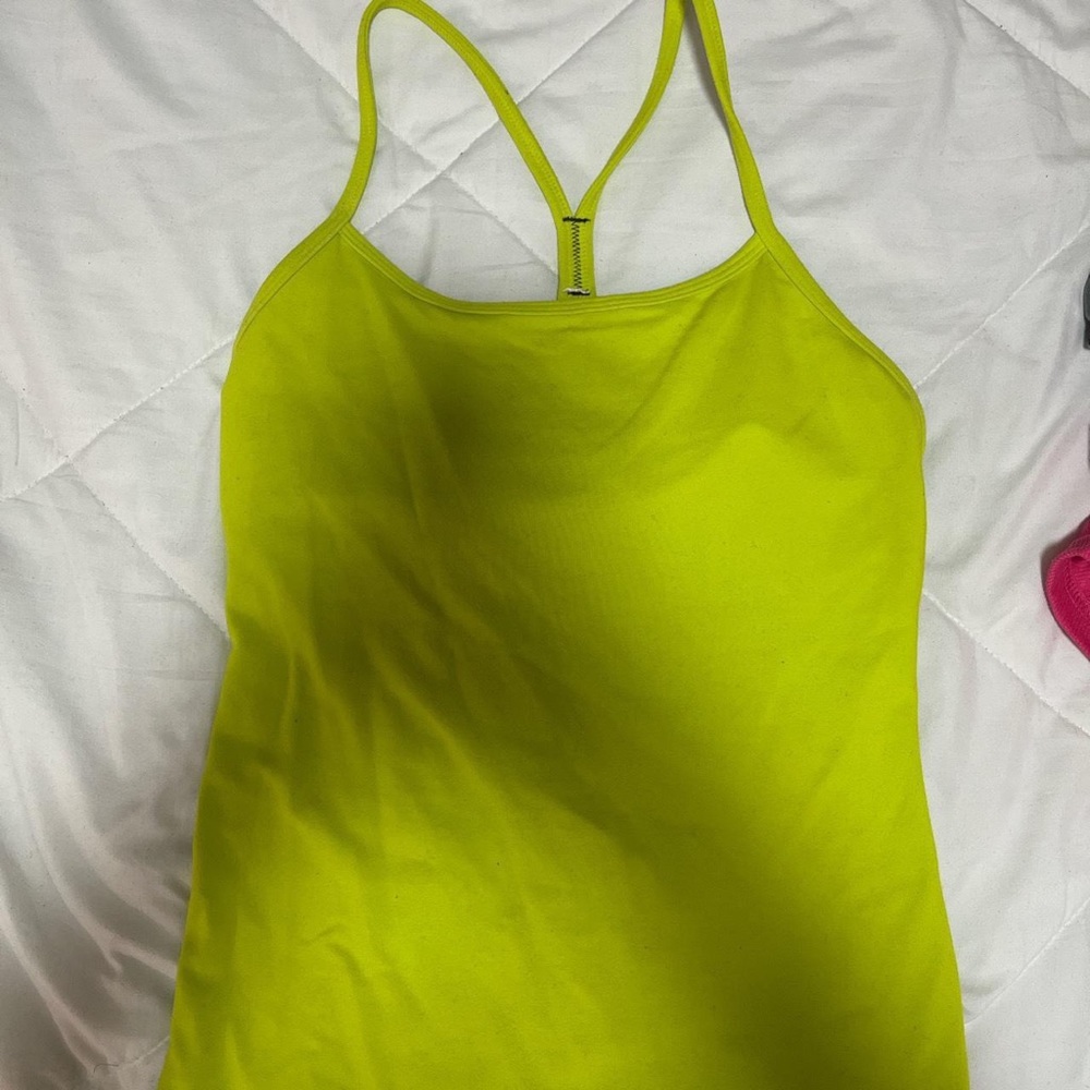 Lime green Lululemon workout top